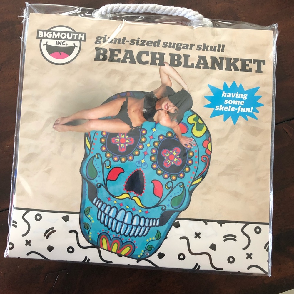 Giant Sugar Skull Beach Blanket